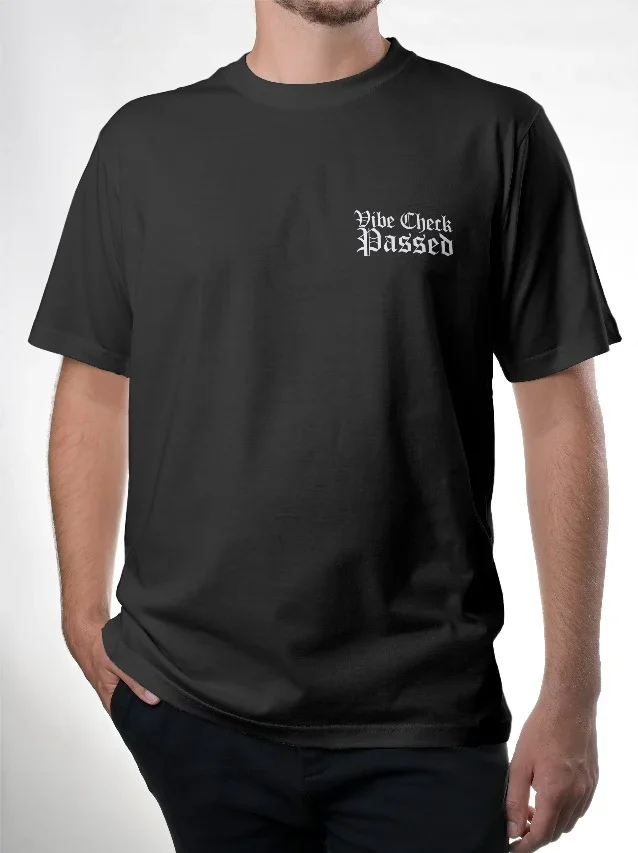 Vibe Check Passed – Regular Black T-Shirt - Image 2