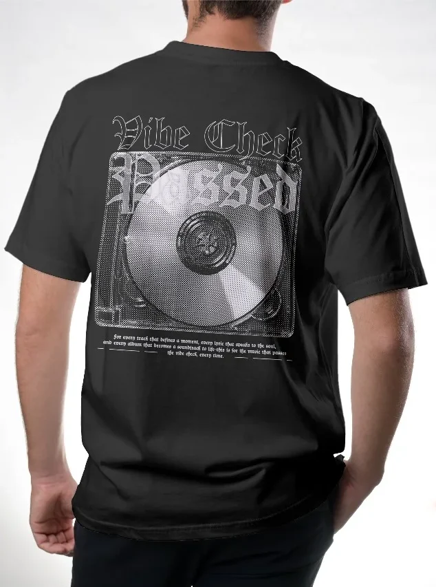 Vibe Check Passed – Regular Black T-Shirt - Image 3